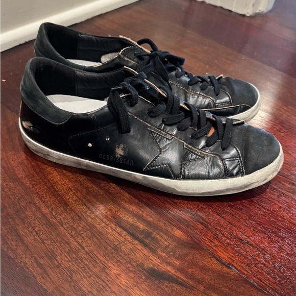 Golden Goose Black and White Star Sneakers - Picture 1 of 4